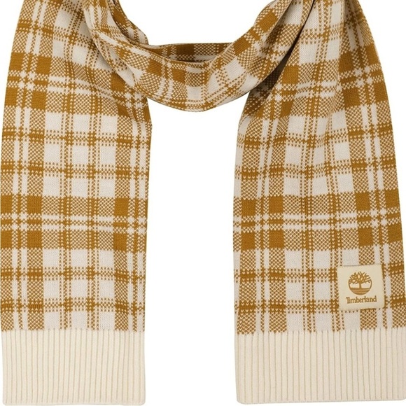 NWT Timberland Buffalo Plaid Scarf Neutral - Picture 1 of 2